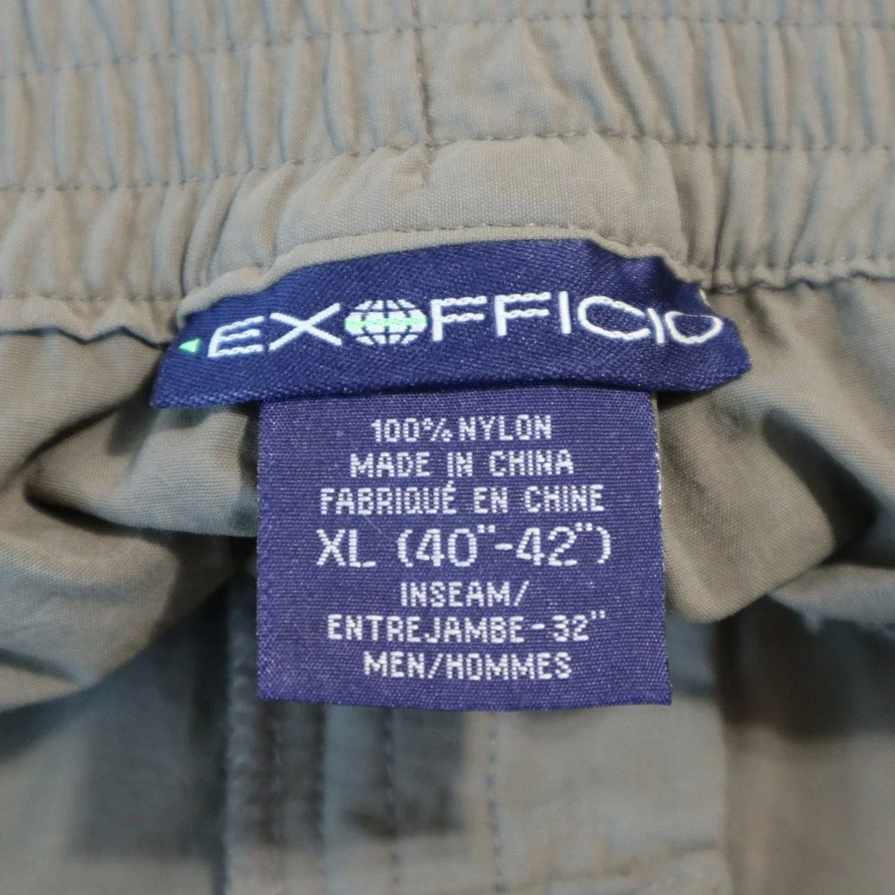 ExOfficio Convertible Hiking Pants Mens XL Khaki Nylon Zip Off Outdoor Travel